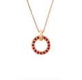 Ruby Meridian Circle Pendant Necklace