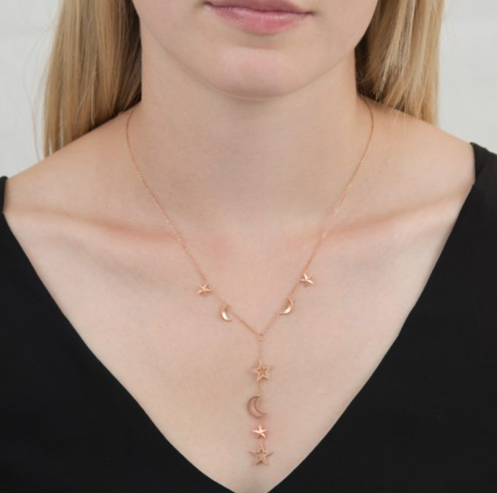 Star And Moon Starry Night Necklace