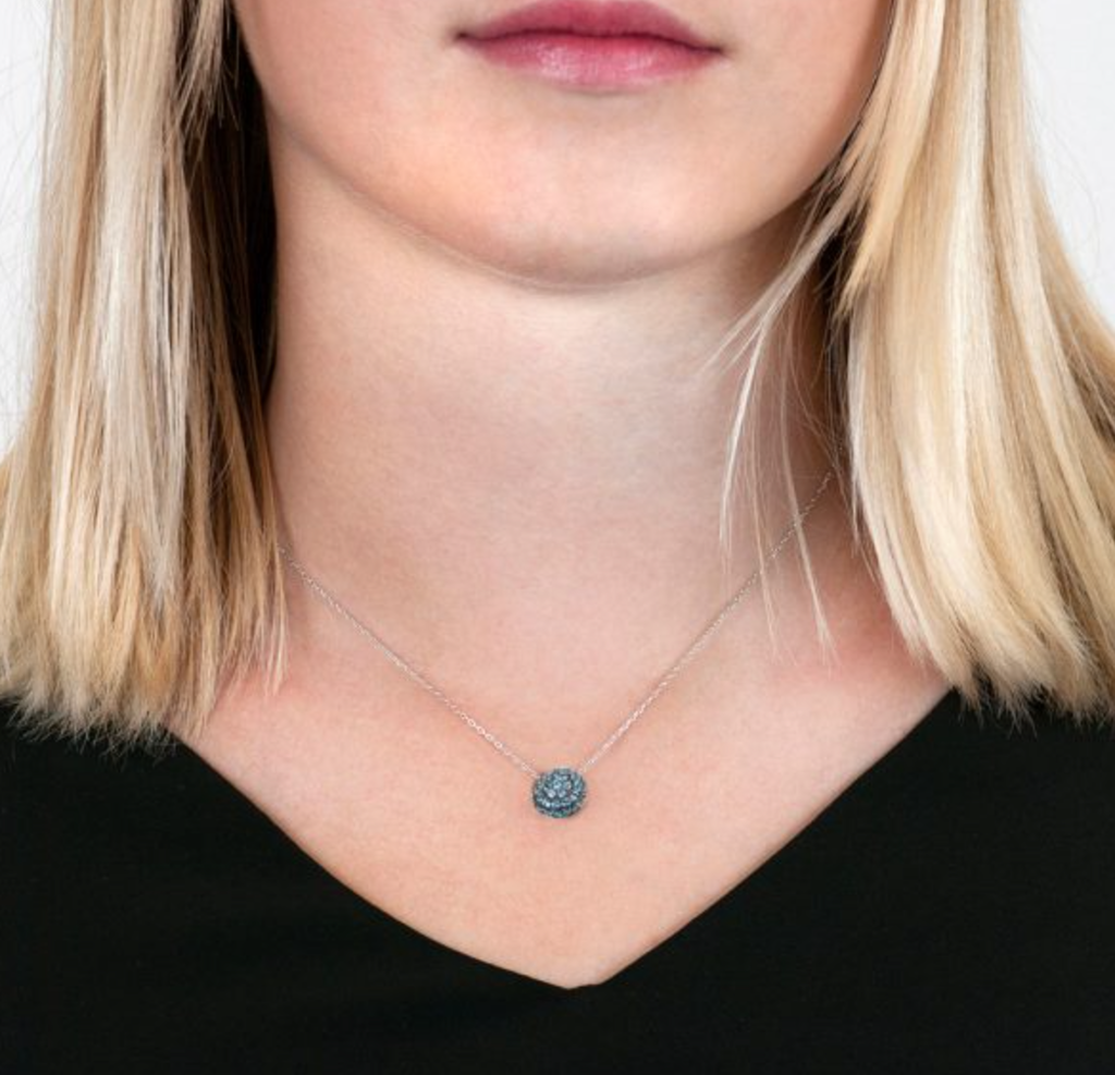 Blue Topaz Ball Pendant Necklace