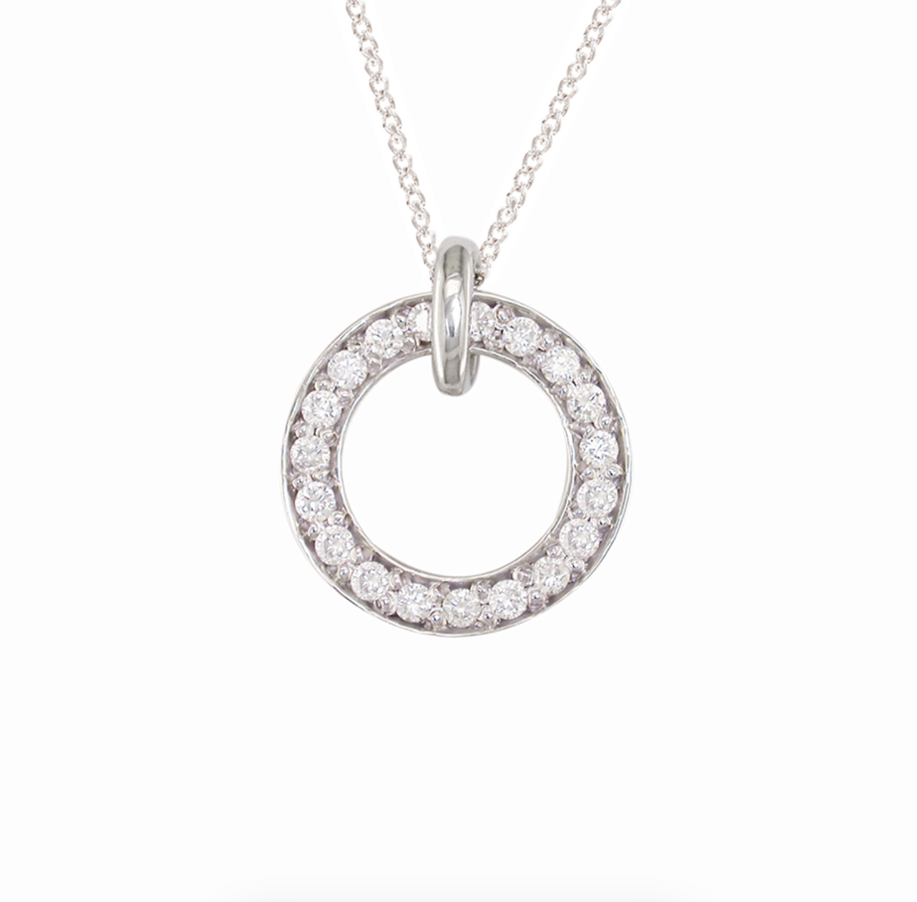 Diamond Circle Pendant Necklace