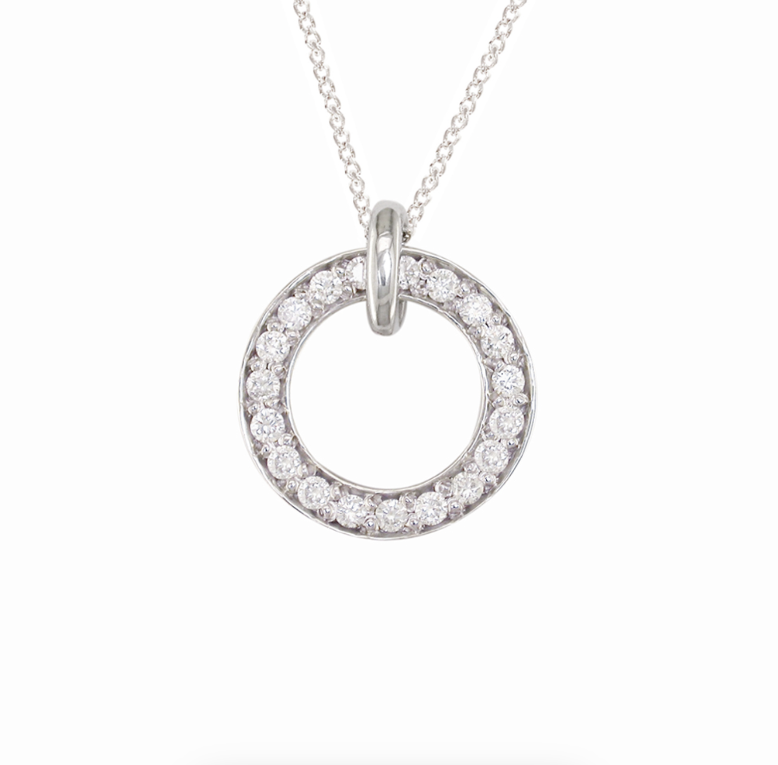 Diamond Circle Pendant Necklace